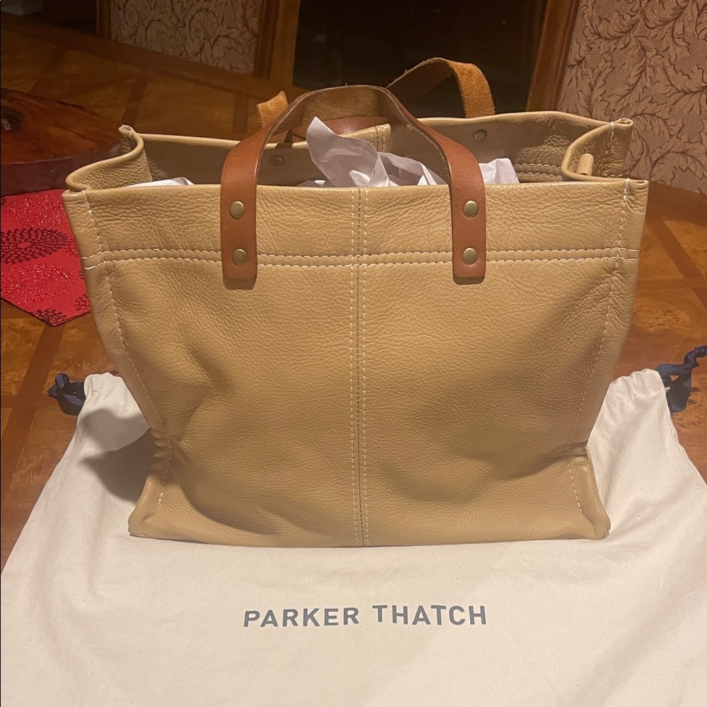 Parker Thatch Butterscotch Medium Mimi Leather Tote